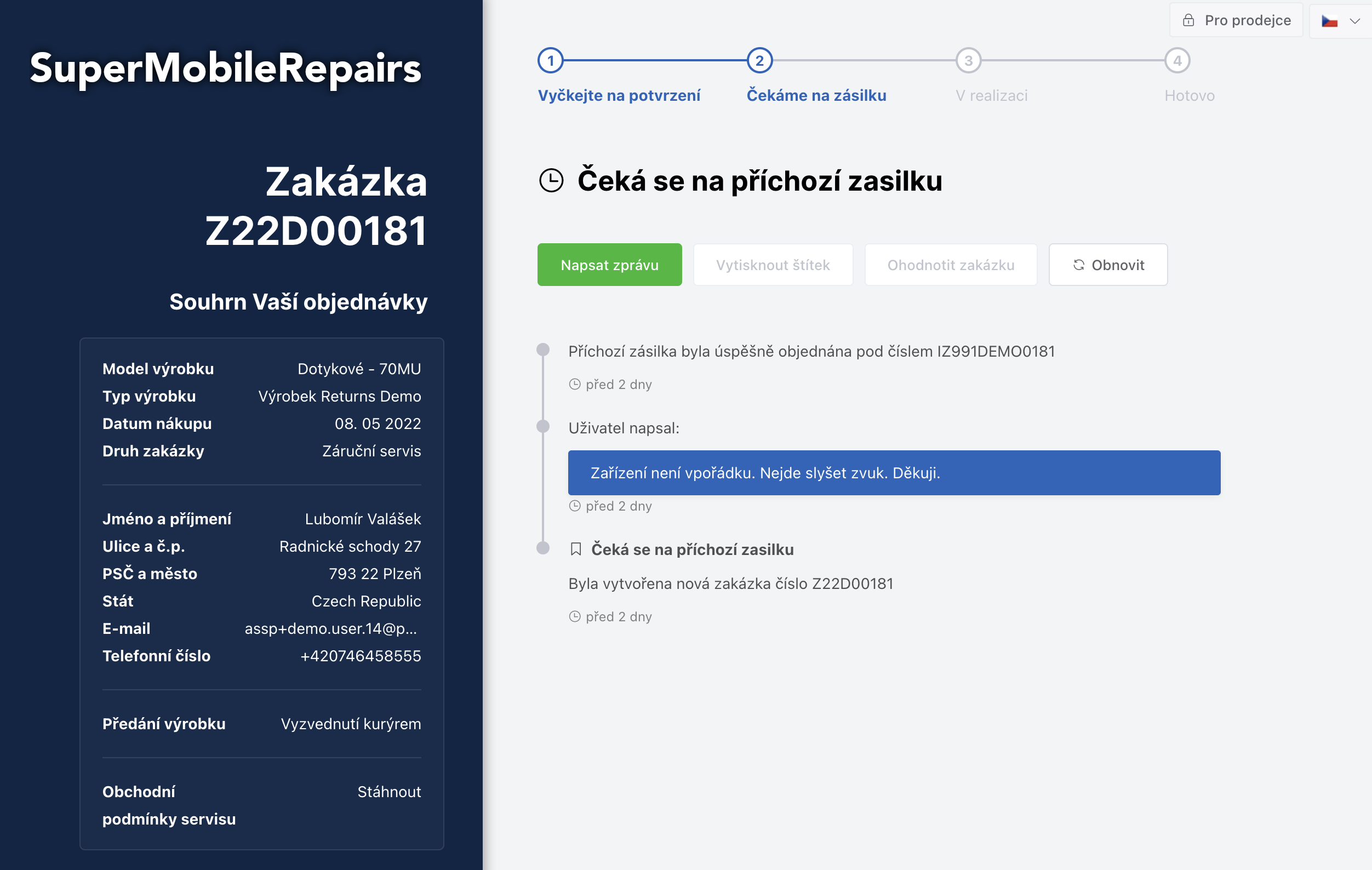 Veřejný detail zakázky