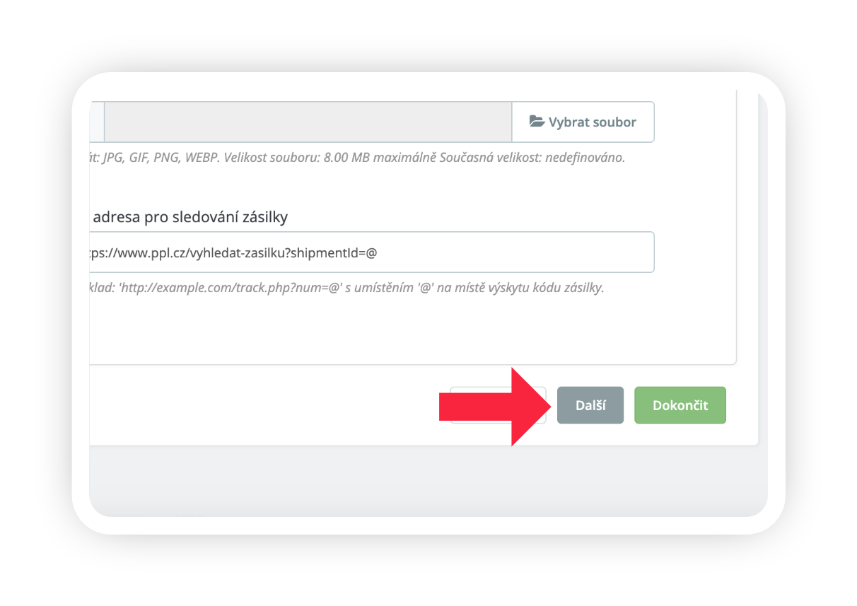 Obrázek 11: Pokračování na další krok