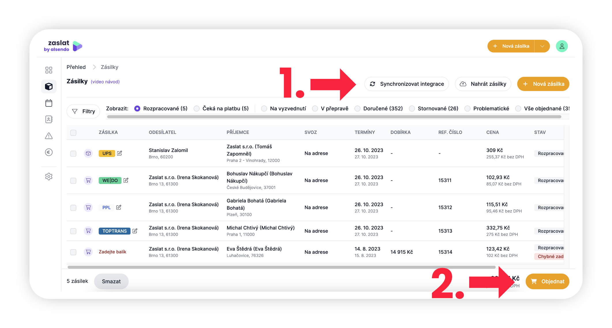 Obrázek 17: Synchronizace integrací